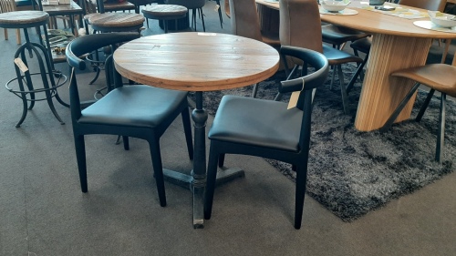Cafe 3Pc Dining Suite Round Table + 2 Elbow Chairs