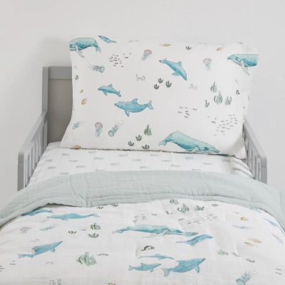 Little Unicorn Toddler Bedding Set Whales