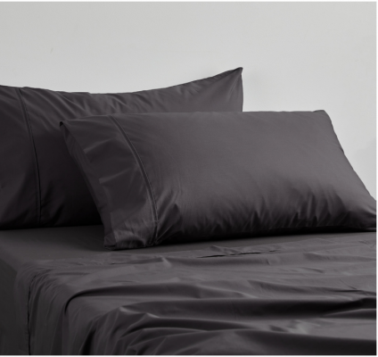 L&M 250Tc Asphalt Cali King Bed Sheet Set