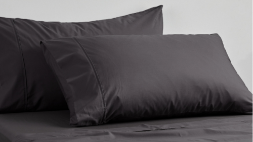 L&M 250Tc Asphalt Standard Pillowcase Set Of 2