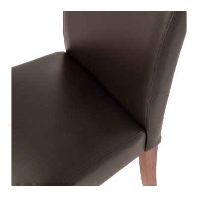Vienna Pu Dark Brown Dining Chair Light Leg