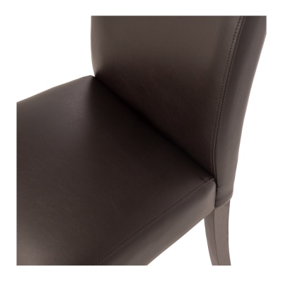 Vienna Pu Dark Brown Dining Chair Dark Leg