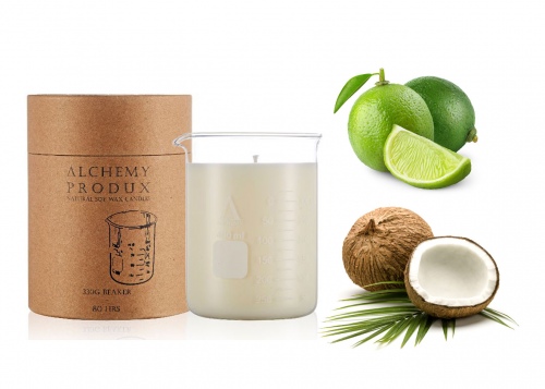 Clear Beaker Candle 330Gm Coconut & Lime