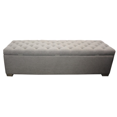 Lambton Grey Linen Ottoman Blanket Box 1600X460X42