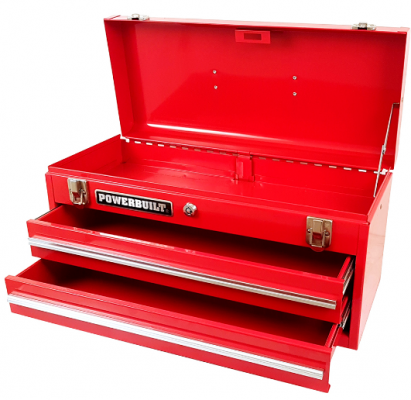 Powerbuilt Red Steel Portable Toolbox 2 Drawers