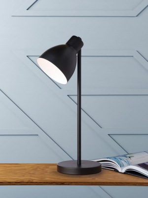 Amira Desk Lamp Satin Black 55Cm High