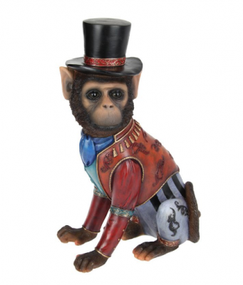 Circus Sitting Monkey In Top Hat 35Cm