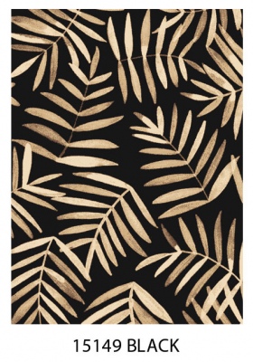 Pacifica Black Fawn Leaves Rug 1.5X2.2 Bcf Olef