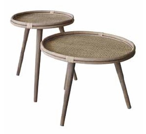 Borneo Side Tables Bamboo Set Of 2 57X54 45X43.5