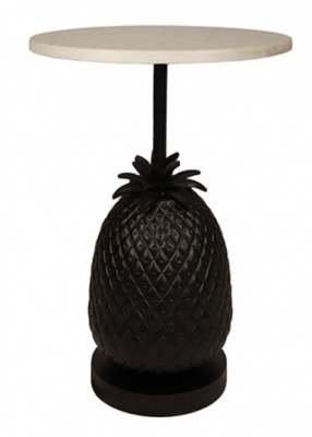 Pineapple Black And White Marble Table 35X50Cm