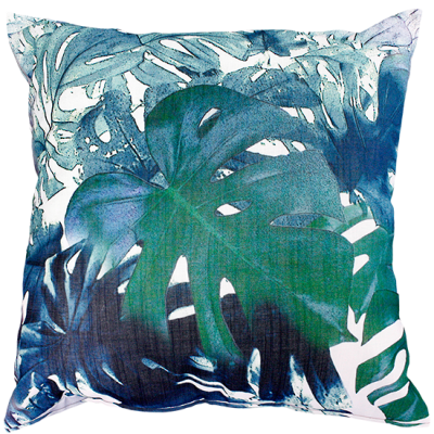 Monstera Leaves Green/White Cushion 50X50CM Print