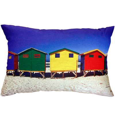 Colourful Boatsheds Outdoor Cushion 35X50CM Print