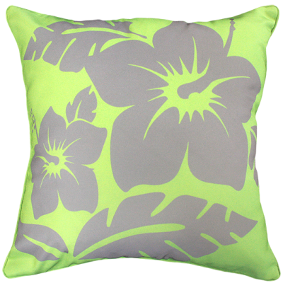 Hibiscus Lime Outdoor Cushion 45X45Cm Print