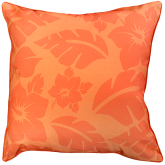 Hibiscus Orange Outdoor Cushion 45X45Cm Print