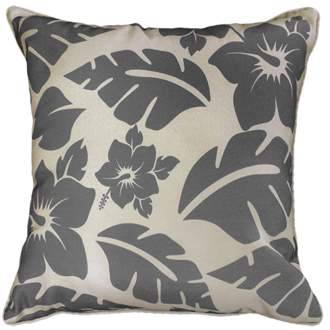 Hibiscus Taupe Outdoor Cushion 45X45Cm Print