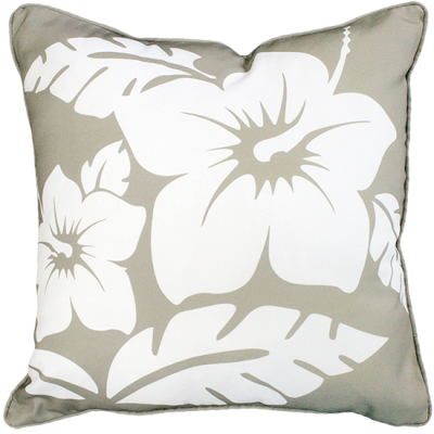 Hibiscus Taupe Outdoor Cushion 45X45Cm Print