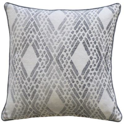 Elijah Cream Silver 100% Polyester Cushion 45X45Cm
