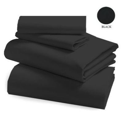 L&M 250Tc King Single Black Sheet Set
