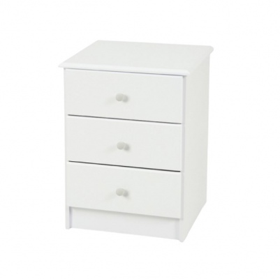 Kingston Bedside Cabinet 3 Draw White