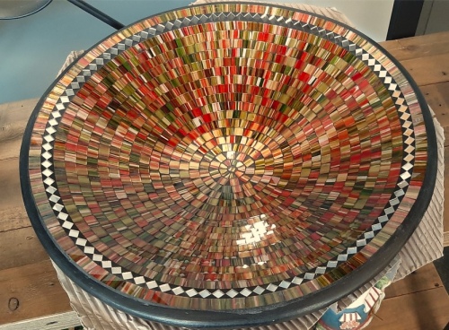 Mosaic Bowl 50Cm Round Watermelon
