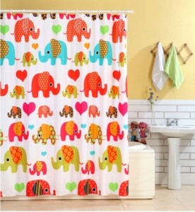 Cloud 9 Elephant Printed 120X180Cm Shower Curtain