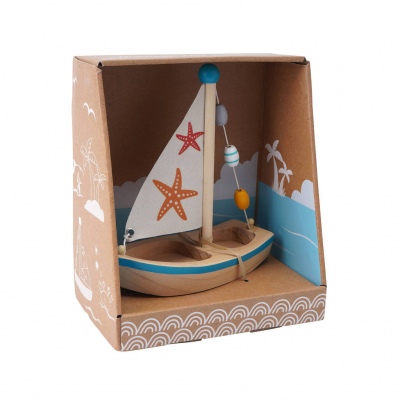 Little Tribe Wooden Toy Sailboat 17.5X9X20Cm