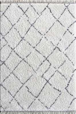Intrepid Adana Ecru Grey Fringed Rug 2.0X2.9