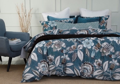 Lark Teal 300Tc Cotton Sat Super King Duvet Feb21