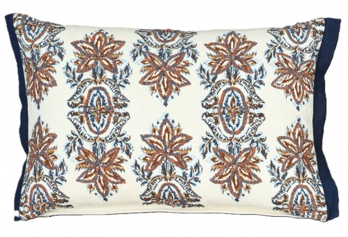 Eadi Embroidered Cotton Feather Cushion 60X40Cm
