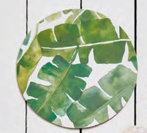 Banana Leaf Green Round Placemat Set Of 4 33X33Cm