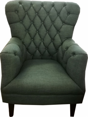 Highback Chair Charcoal Linen Fabric