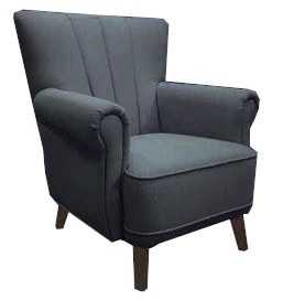 Midback 1 Seater In Charcoal Linen Fabric Due Apri