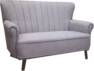 Midback 2 Seater In Silver Linen Fabric