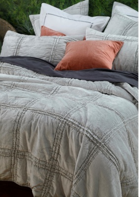 Velutto Silver Super King Coverlet