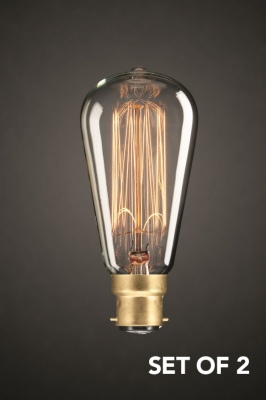 Fancy Incandescent Globe Pear X2 14X6.4Cm B22 25W