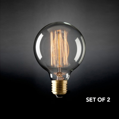 Fancy Incandescent Globe Sphere X2 9.5Cm E27 25W