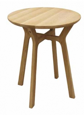 Japandi Oak Side Table 50Cm Round 60H