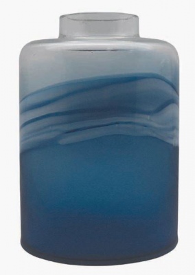 Surf Blue Glass Vase Tall 20X29Hcm