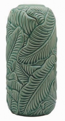 Banana Leaf Green Ceramic Vase Large 15.5X32Hcm