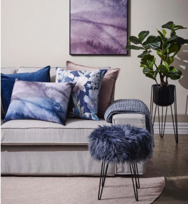 Iris Blue Velvet Cushion 50Cm