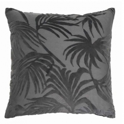 Palm Jacquard Charcoal Cushion 50Cm