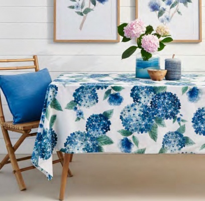 Hydrangea Blue Tablecloth 150X230Cm
