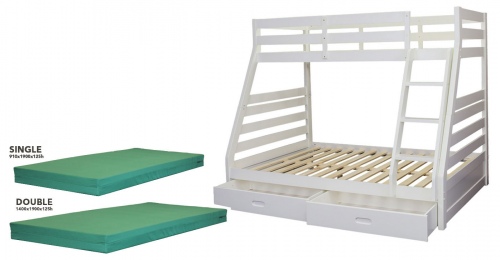 Atlanta Double Single Bunk White +Dbl +Sgl Matt
