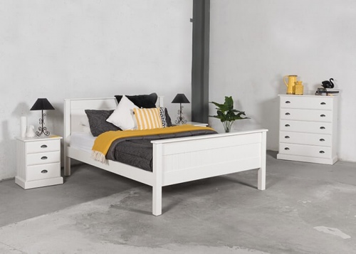 Andorra Queen Slatframe High Foot End Aged Bone