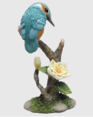 Kingfisher On Branch Polyresin Ornament 13Cm