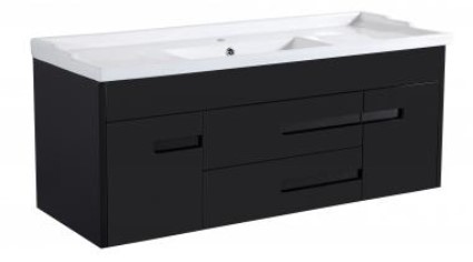 Crystal Wh 1200 Single Black Vanity 1210X465X480Mm