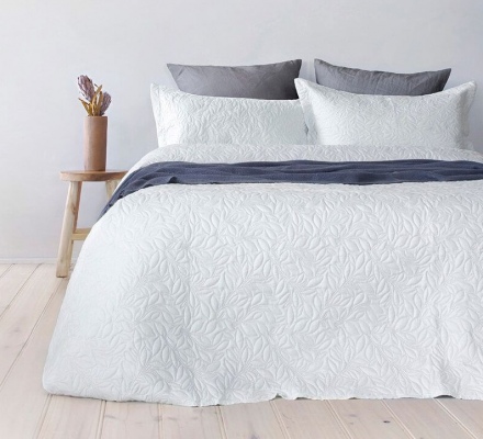 Bambury Botanica Single/Double White Coverlet