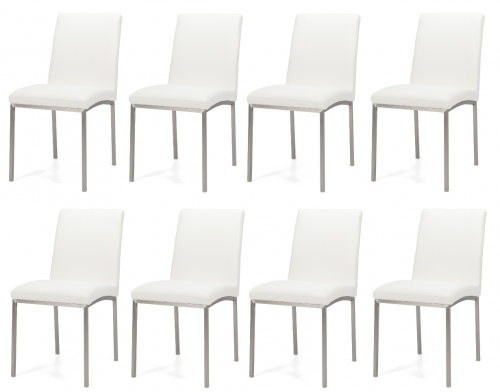 Bristol White Pu Dining Chair Set Of 8