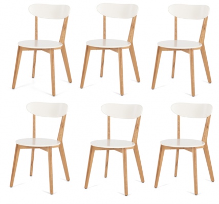 Radius White Dining Chair Oak Legs Set Of 6