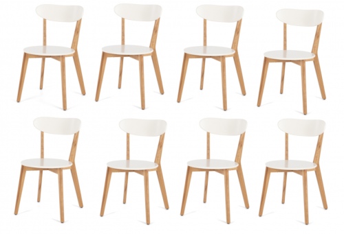 Radius White Dining Chair Oak Legs Set Of 8